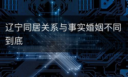 辽宁同居关系与事实婚姻不同到底