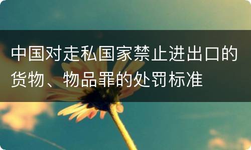 中国对走私国家禁止进出口的货物、物品罪的处罚标准