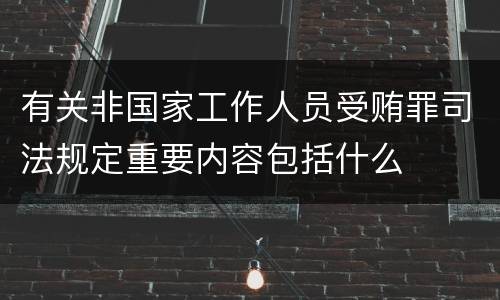 有关非国家工作人员受贿罪司法规定重要内容包括什么