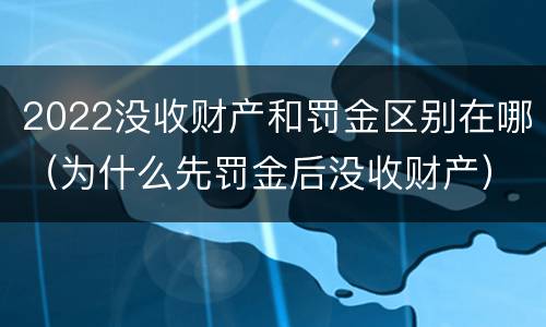 2022没收财产和罚金区别在哪（为什么先罚金后没收财产）