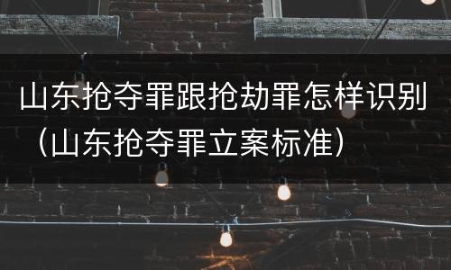 山东抢夺罪跟抢劫罪怎样识别（山东抢夺罪立案标准）