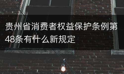贵州省消费者权益保护条例第48条有什么新规定
