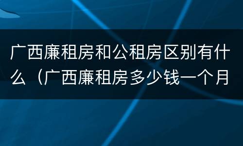广西廉租房和公租房区别有什么（广西廉租房多少钱一个月）