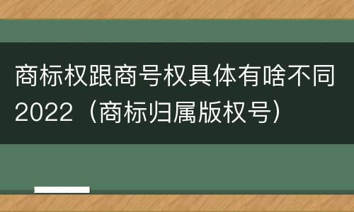 商标权跟商号权具体有啥不同2022（商标归属版权号）