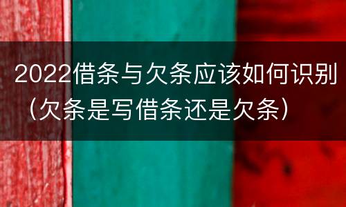 2022借条与欠条应该如何识别（欠条是写借条还是欠条）
