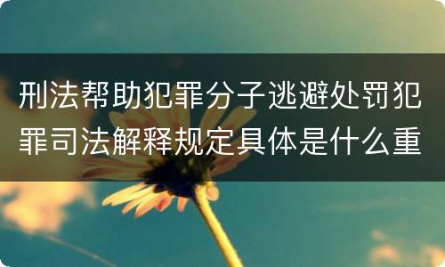 刑法帮助犯罪分子逃避处罚犯罪司法解释规定具体是什么重要内容