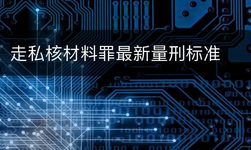 走私核材料罪最新量刑标准