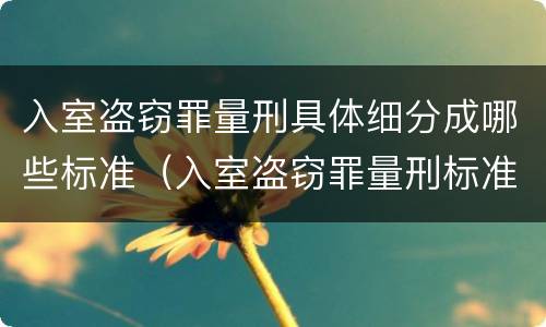 入室盗窃罪量刑具体细分成哪些标准（入室盗窃罪量刑标准是什么）