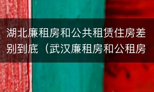 湖北廉租房和公共租赁住房差别到底（武汉廉租房和公租房的区别）