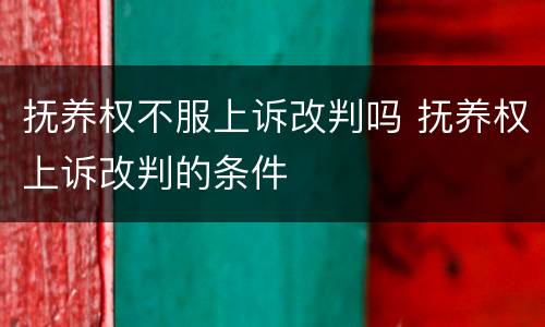 抚养权不服上诉改判吗 抚养权上诉改判的条件