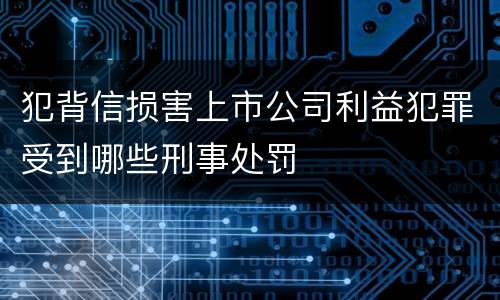 犯背信损害上市公司利益犯罪受到哪些刑事处罚