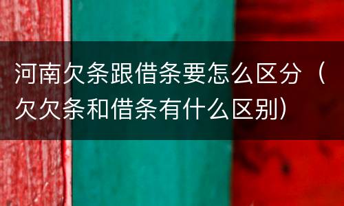 河南欠条跟借条要怎么区分（欠欠条和借条有什么区别）