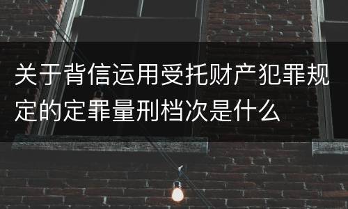 关于背信运用受托财产犯罪规定的定罪量刑档次是什么