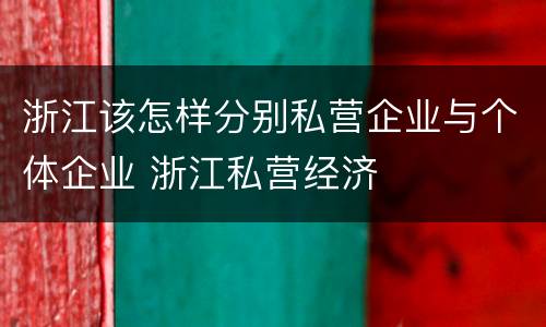 浙江该怎样分别私营企业与个体企业 浙江私营经济