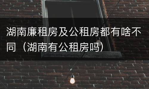 湖南廉租房及公租房都有啥不同（湖南有公租房吗）