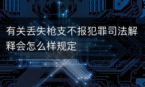 有关丢失枪支不报犯罪司法解释会怎么样规定