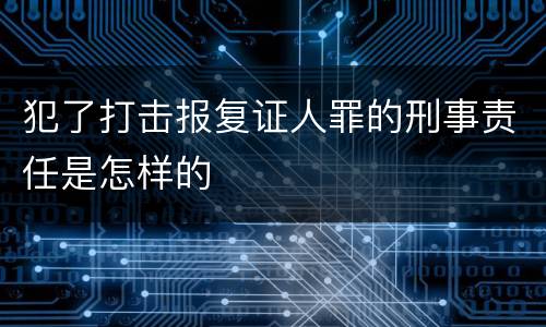 犯了打击报复证人罪的刑事责任是怎样的