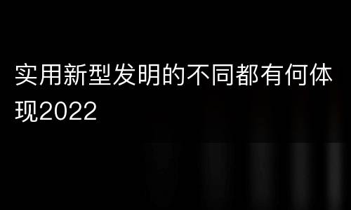 实用新型发明的不同都有何体现2022