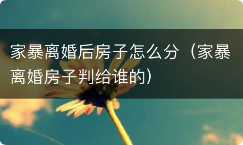 家暴离婚后房子怎么分（家暴离婚房子判给谁的）