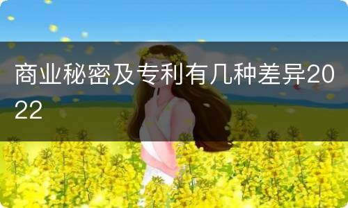 商业秘密及专利有几种差异2022