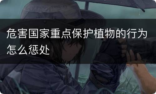 危害国家重点保护植物的行为怎么惩处