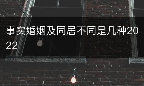 事实婚姻及同居不同是几种2022