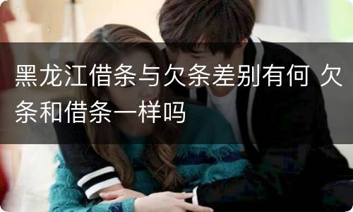 黑龙江借条与欠条差别有何 欠条和借条一样吗