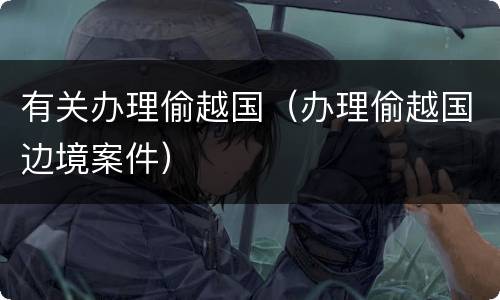 有关办理偷越国（办理偷越国边境案件）