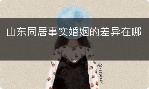 山东同居事实婚姻的差异在哪