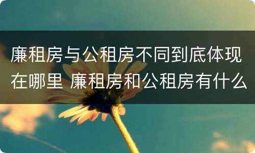 廉租房与公租房不同到底体现在哪里 廉租房和公租房有什么不同