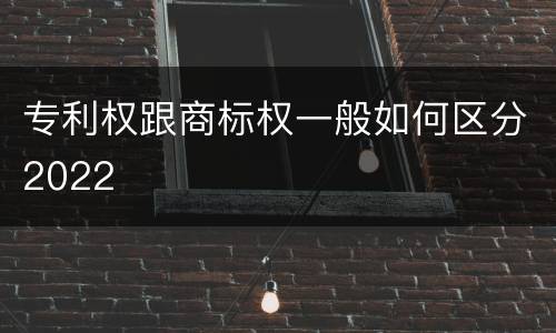 专利权跟商标权一般如何区分2022