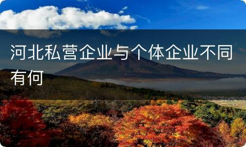 河北私营企业与个体企业不同有何