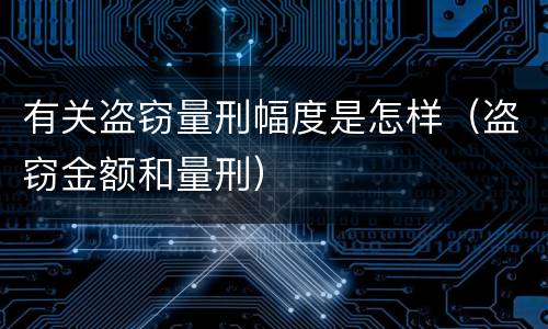 有关盗窃量刑幅度是怎样（盗窃金额和量刑）
