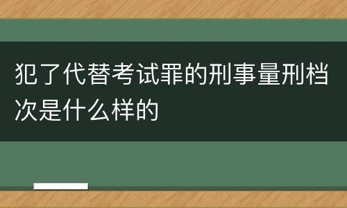 犯了代替考试罪的刑事量刑档次是什么样的