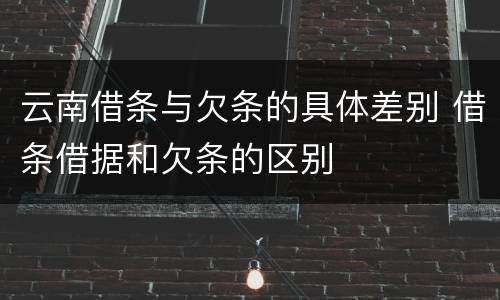 云南借条与欠条的具体差别 借条借据和欠条的区别