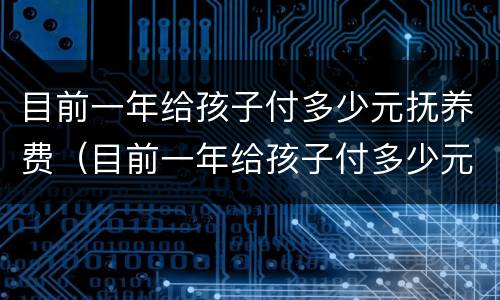 目前一年给孩子付多少元抚养费（目前一年给孩子付多少元抚养费合适）