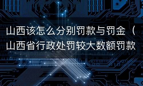 山西该怎么分别罚款与罚金（山西省行政处罚较大数额罚款）