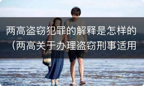 两高盗窃犯罪的解释是怎样的（两高关于办理盗窃刑事适用法律问题的解释）