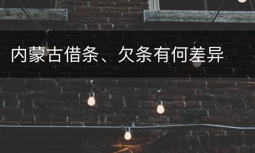 内蒙古借条、欠条有何差异