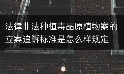 法律非法种植毒品原植物案的立案追诉标准是怎么样规定