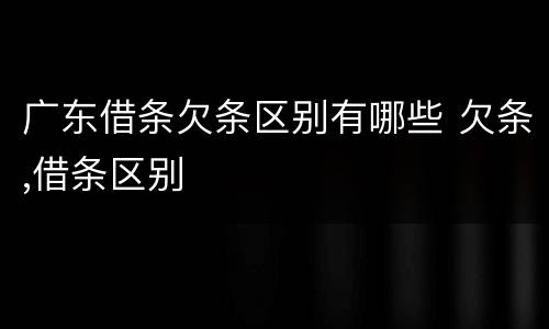 广东借条欠条区别有哪些 欠条,借条区别