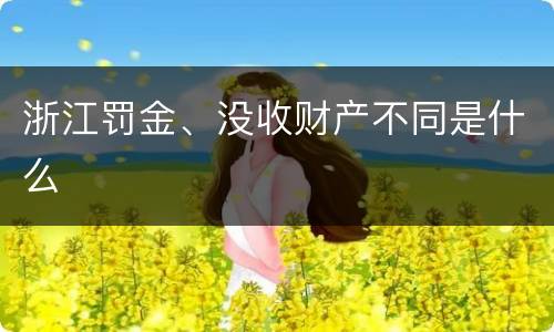 浙江罚金、没收财产不同是什么