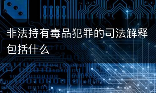 非法持有毒品犯罪的司法解释包括什么