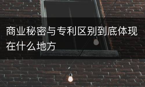 商业秘密与专利区别到底体现在什么地方