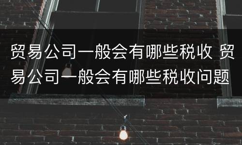 贸易公司一般会有哪些税收 贸易公司一般会有哪些税收问题