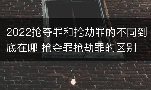 2022抢夺罪和抢劫罪的不同到底在哪 抢夺罪抢劫罪的区别