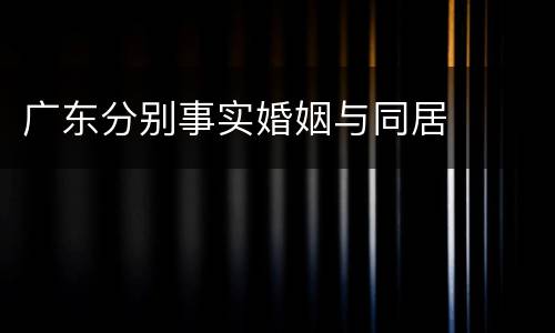 广东分别事实婚姻与同居