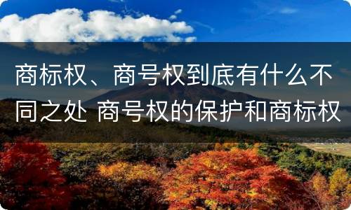 商标权、商号权到底有什么不同之处 商号权的保护和商标权的保护一样是全国性范围的