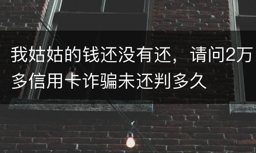 我姑姑的钱还没有还，请问2万多信用卡诈骗未还判多久