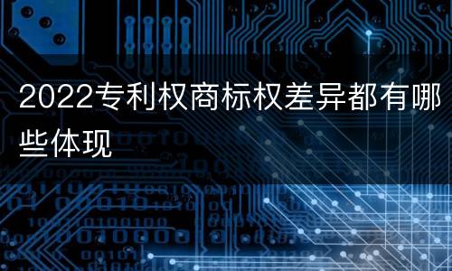 2022专利权商标权差异都有哪些体现